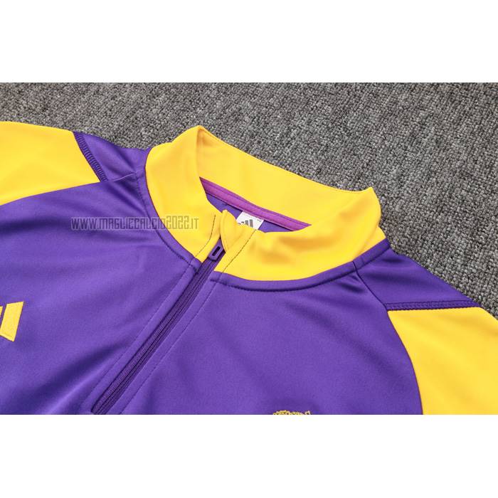 Tuta da Track de Felpa del Real Madrid Bambino 2023-2024 Purpura